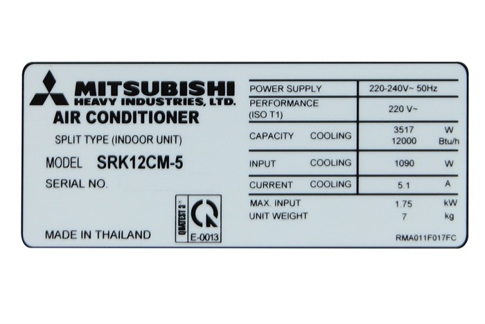 Máy lạnh Mitsubishi Heavy 1.5 HP SRK12CM-5 Màu Trắng
