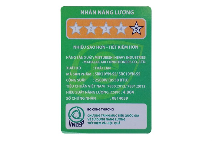 Máy lạnh Mitsubishi Heavy Inverter 1 HP SRK10YN-S5 Màu Trắng