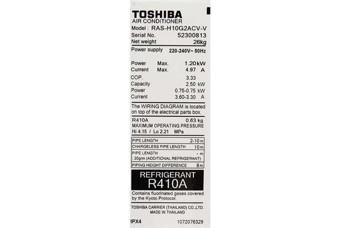 Máy lạnh Toshiba Inverter 1 HP RAS-H10G2KCV-V Màu Trắng