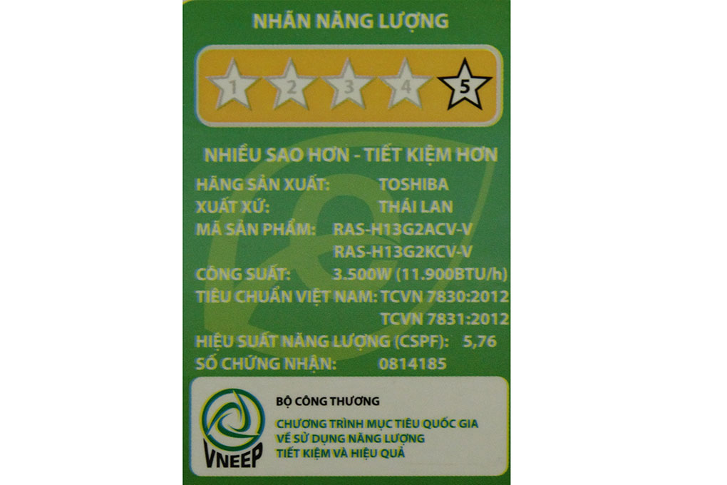 Máy lạnh Toshiba Inverter 1.5 HP RAS-H13G2KCV-V Màu Trắng