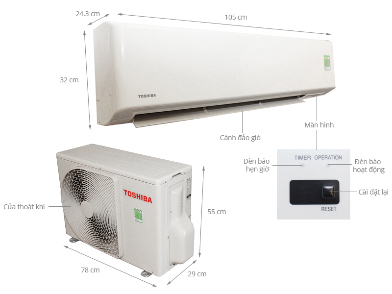 Thông số kỹ thuật Điều hòa Toshiba 17200 BTU RAS-H18S3KS-V