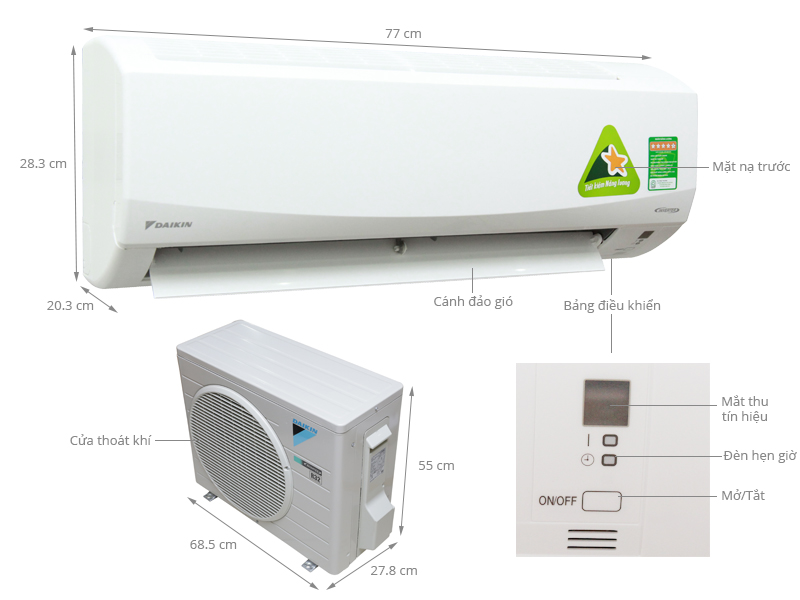 Thông số kỹ thuật Máy lạnh Daikin Inverter 1.5 HP FTKC35PVMV