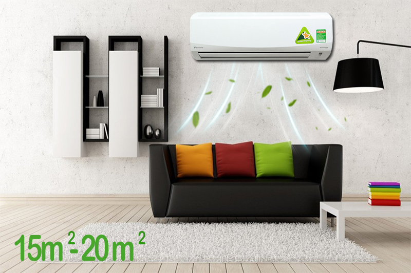 Với công suất 1.5 HP, chiếc điều hòa 2 chiều Daikin này sẽ phù hợp cho các căn phòng có diện tích từ 15 đến 20 mét vuông Với công suất 1.5 HP, chiếc điều hòa 2 chiều Daikin này sẽ phù hợp cho các căn phòng có diện tích từ 15 đến 20 mét vuông