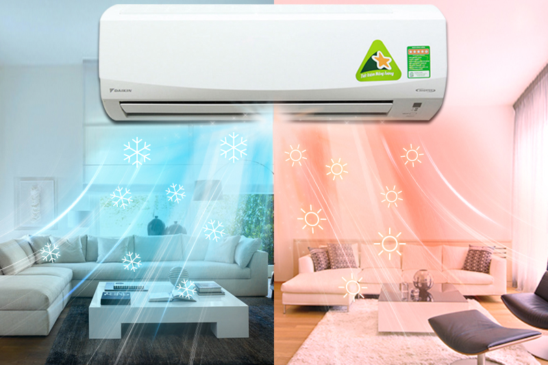 Với khả năng có thể hoạt động được cả chiều nóng và chiều lạnh của mình, điều hòa 2 chiều Daikin FTXM35HVMV sẽ giúp gia đình bạn giữ nhiệt độ phòng thích hợp hơn Với khả năng có thể hoạt động được cả chiều nóng và chiều lạnh của mình, điều hòa 2 chiều Daikin FTXM35HVMV sẽ giúp gia đình bạn giữ nhiệt độ phòng thích hợp hơn