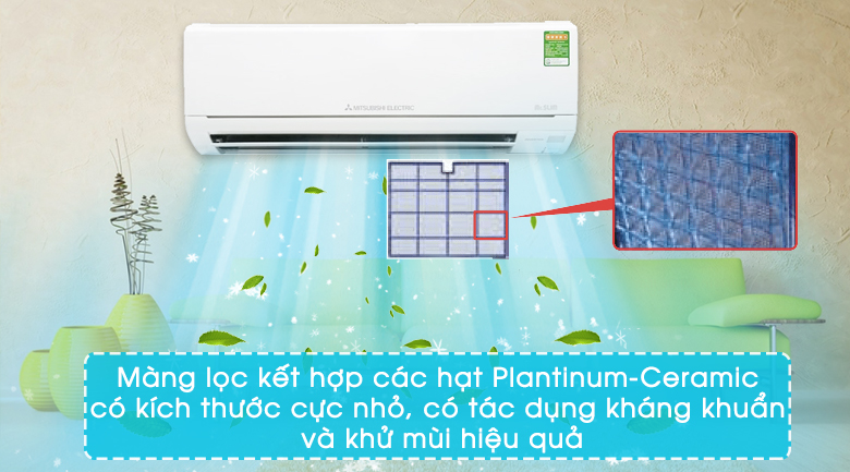 Màng lọc Nano Platinum - Điều hòa 2 chiều Mitsubishi Electric Inverter MSZ-HL25VA