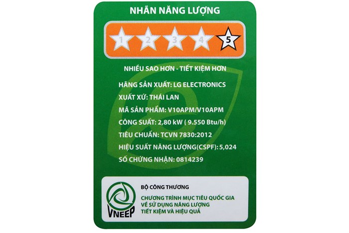 Máy lạnh LG Inverter 1 HP V10APM Màu Xám