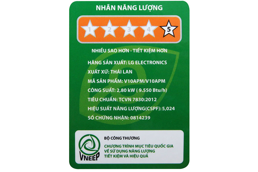 Máy lạnh LG Inverter 1 HP V10APM Màu Xám
