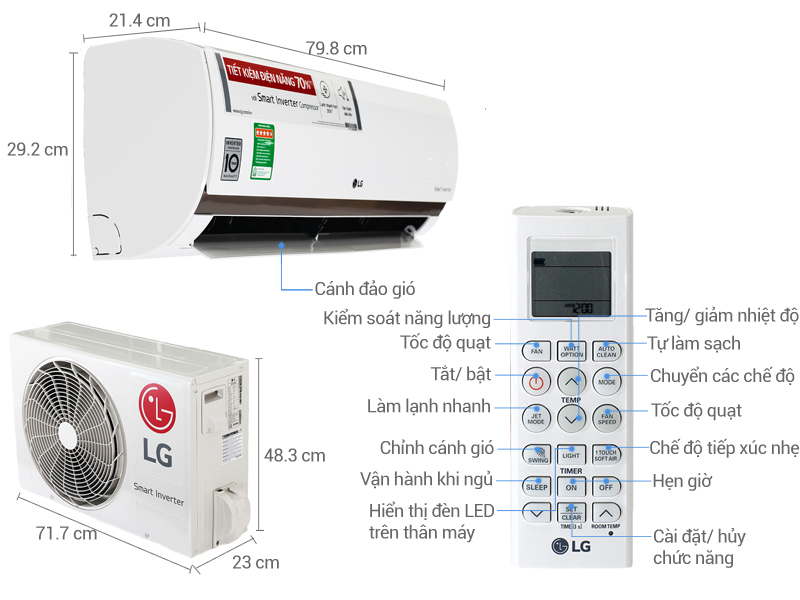 Điều hòa 2 chiều LG Inverter 1.5 HP B13ENC