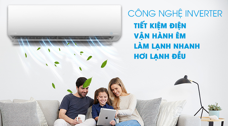 Công nghệ Inverter tiết kiệm điện năng - Máy lạnh Toshiba Inverter 1 HP RAS-H10G2KCVP-V