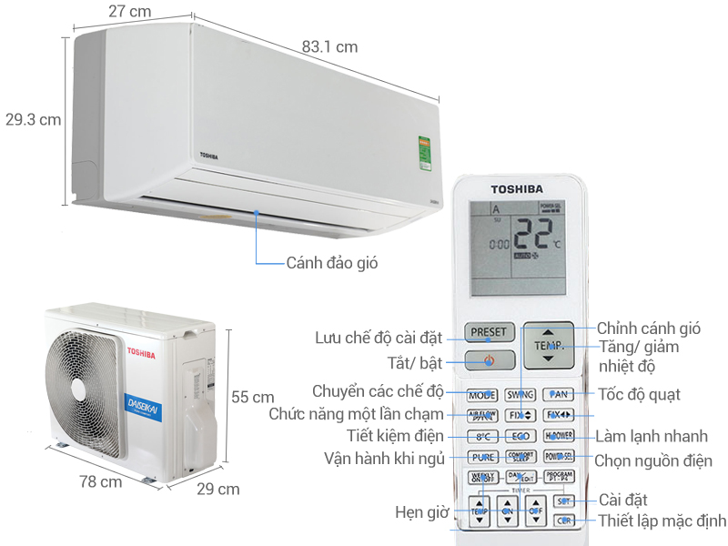 Điều hòa 2 chiều Toshiba Inverter 1 HP RAS-H10G2KVP-V