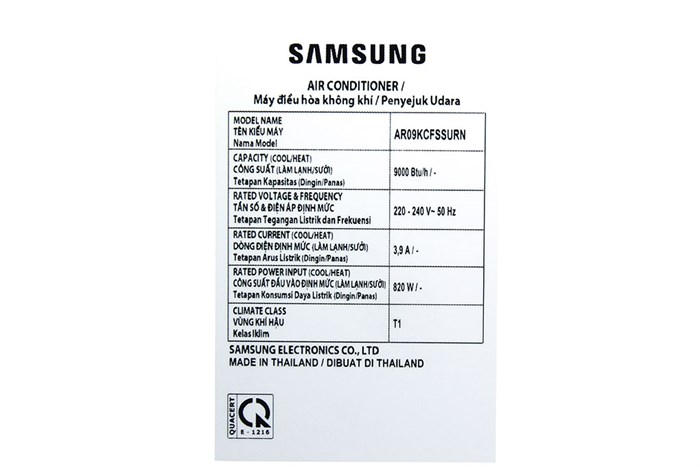Máy lạnh Samsung 1 HP AR09KCFSSURNSV Màu Trắng