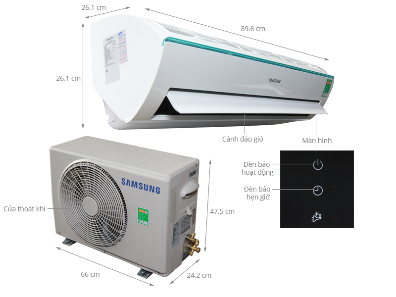 Thông số kỹ thuật Máy lạnh Samsung 1.5 HP AR12KCFSSURNSV