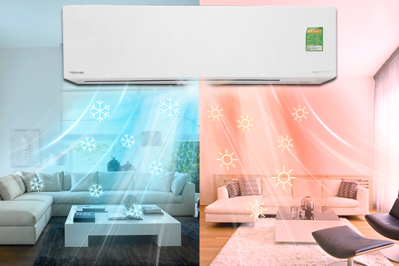 2 chế độ sưởi ấm và làm lạnh trong cùng một sản phẩm 2 chế độ sưởi ấm và làm lạnh trong cùng một sản phẩm