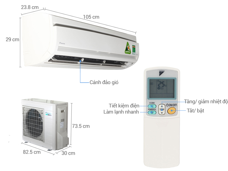 Thông số kỹ thuật Điều hòa 2 chiều Daikin Inverter 18000 BTU FTXS50GVMV