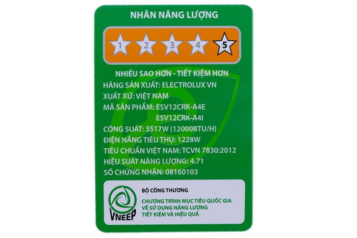 Máy lạnh Electrolux Inverter 1.5 HP ESV12CRK-A4 Màu Trắng
