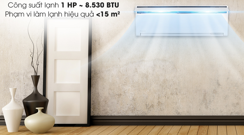 Công suất 1 HP phù hợp với gian phòng dưới 15 m2 Công suất 1 HP phù hợp với gian phòng dưới 15 m2
