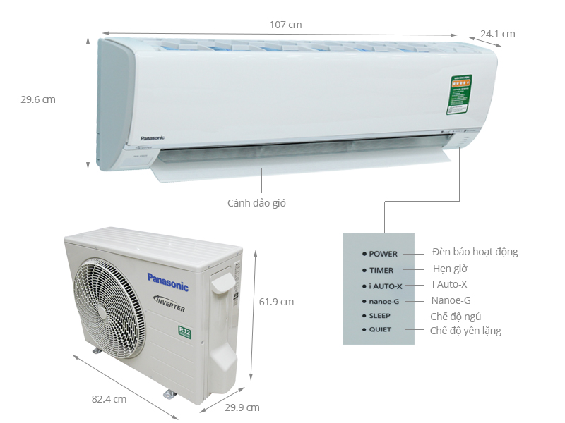 Máy lạnh Panasonic Inverter 2 HP CU/CS-U18SKH-8