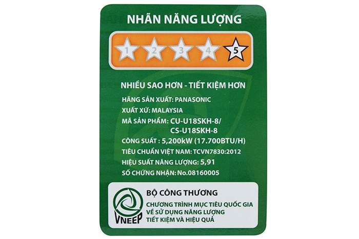 Máy lạnh Panasonic Inverter 2 HP CU/CS-U18SKH-8 Màu Trắng