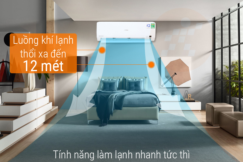 Luồng khí thổi xa 12 mét