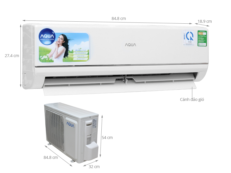 Thông số kỹ thuật Máy lạnh Aqua 1.5 HP AQA-KC12BGES8T