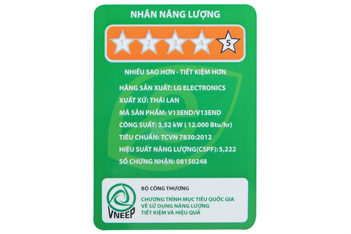 Máy lạnh LG Inverter 1.5 HP V13END Màu Trắng