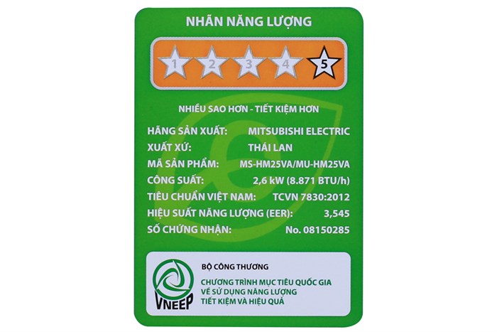 Máy lạnh Mitsubishi 1.0 HP Electric MS-HM25VA Màu Trắng