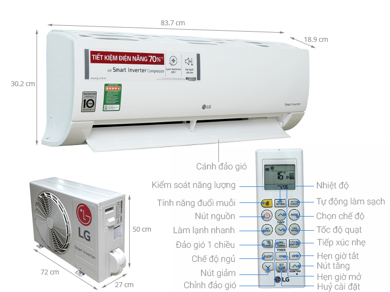 Điều hòa LG Inverter 1.5 HP V13APQ
