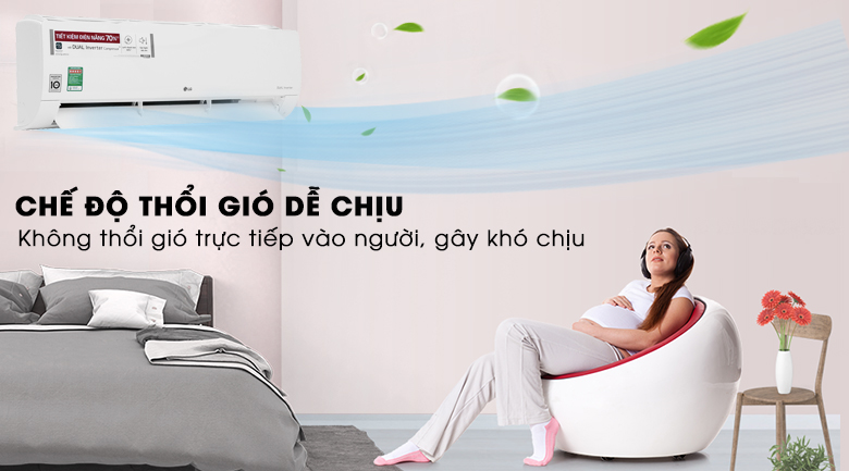 Hướng gió thổi dễ chịu - Máy lạnh LG Inverter 2.5 HP V24END