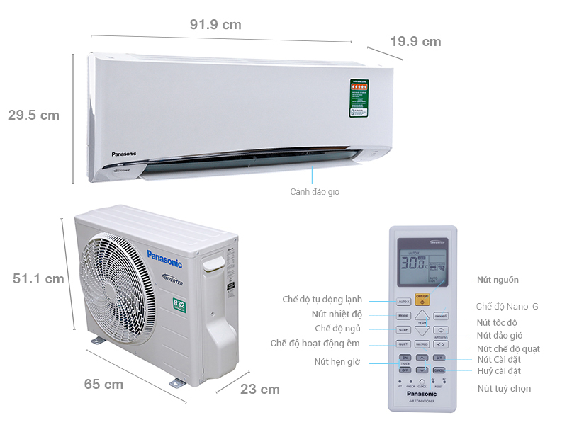 ThÃ´ng sá» ká»¹ thuáº­t MÃ¡y láº¡nh Panasonic Inverter 1 HP CU/CS-U9TKH-8