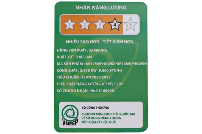 Máy lạnh Samsung Inverter 1.0 HP AR10MVFHGWKNSV Màu Trắng