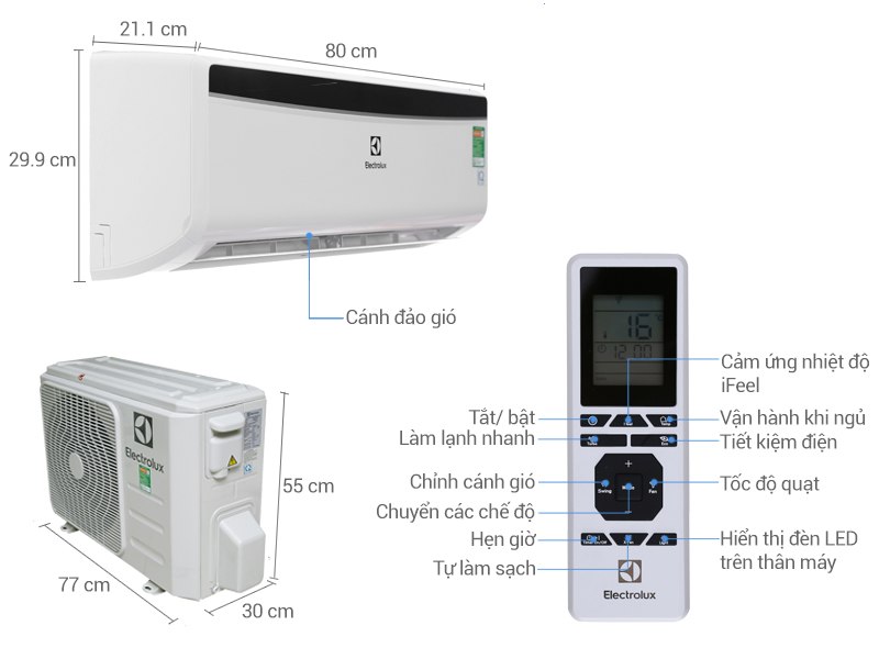 Thông số kỹ thuật Máy lạnh Electrolux 1 HP ESM09CRM-A4