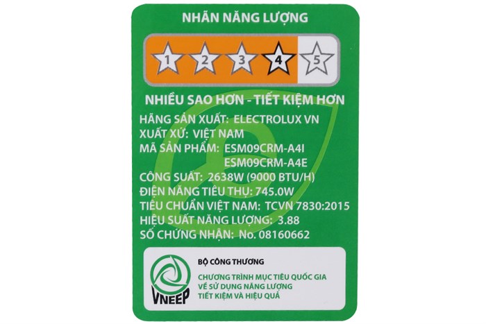 Máy lạnh Electrolux 1 HP ESM09CRM-A4 Màu Trắng