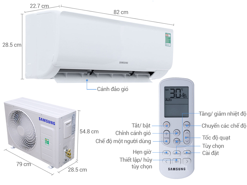 Thông số kỹ thuật Máy lạnh Samsung 1.5 HP AR12MCFHAWKNSV