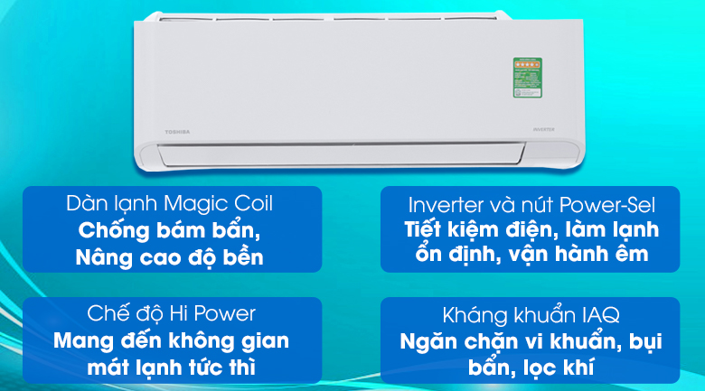 Máy lạnh Toshiba Inverter 1.5 HP RAS-H13PKCVG-V