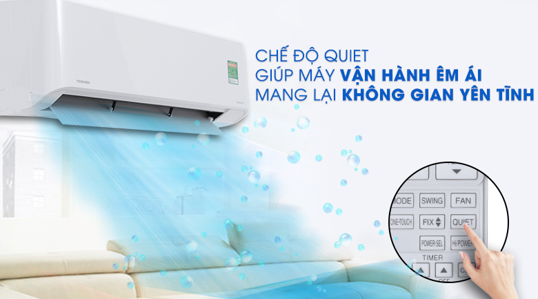 Hoạt động siêu êm - Máy lạnh Toshiba Inverter 1.0 HP RAS-H10ZKCV-V