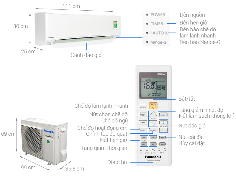 Máy lạnh Panasonic Inverter 2.5 HP CU/CS-U24TKH-8