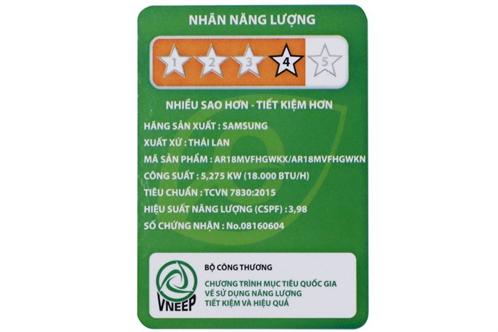 Máy lạnh Samsung Inverter 2.0 HP AR18MVFHGWKNSV Màu Trắng