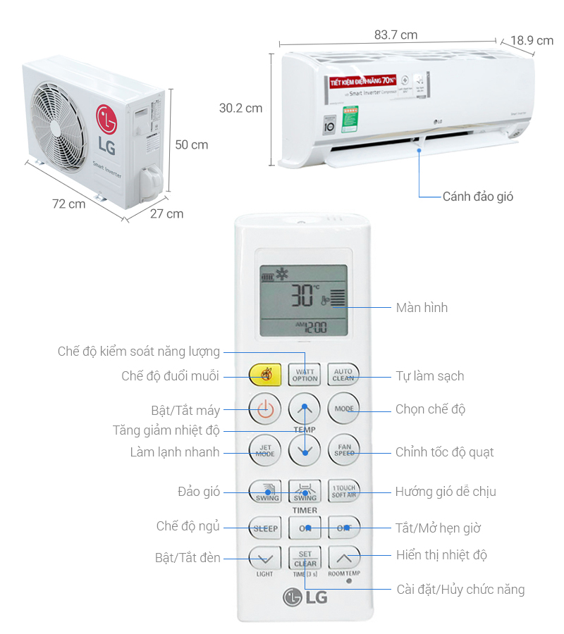 Máy lạnh LG Inverter 1 HP V10APR