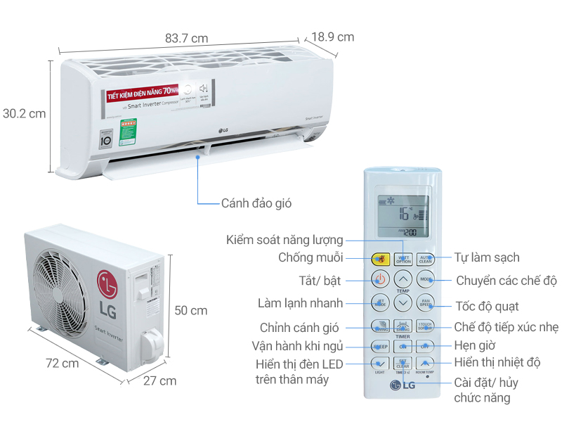 Máy lạnh LG Inverter 1 HP V10APR May-lanh-lg-v10apr