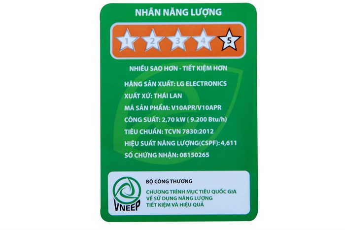 Máy lạnh LG Inverter 1 HP V10APR Màu Trắng