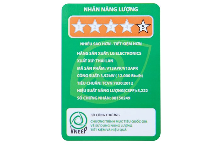 Máy lạnh LG Inverter 1.5 HP V13APR Màu Trắng