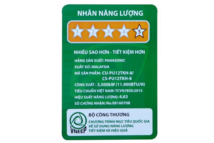 Điều hòa Panasonic Inverter 11900 BTU CU/CS-PU12TKH-8 Màu Trắng