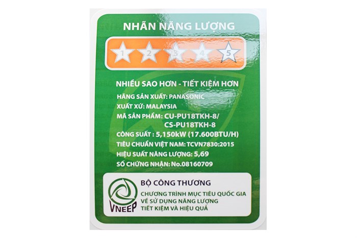 Máy lạnh Panasonic Inverter 2 HP CU/CS-PU18TKH-8 Màu Trắng