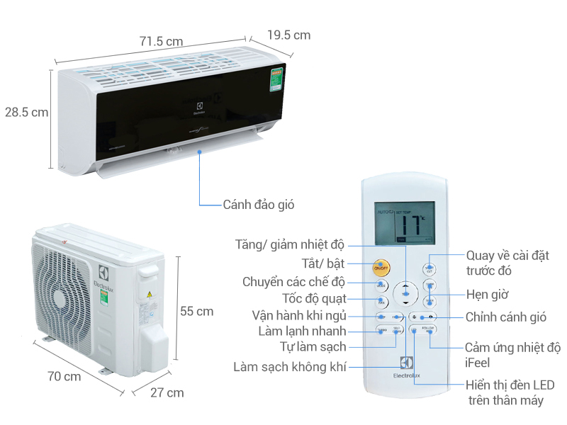 Thông số kỹ thuật Máy lạnh Electrolux Inverter 1 HP ESV09CRK-A1