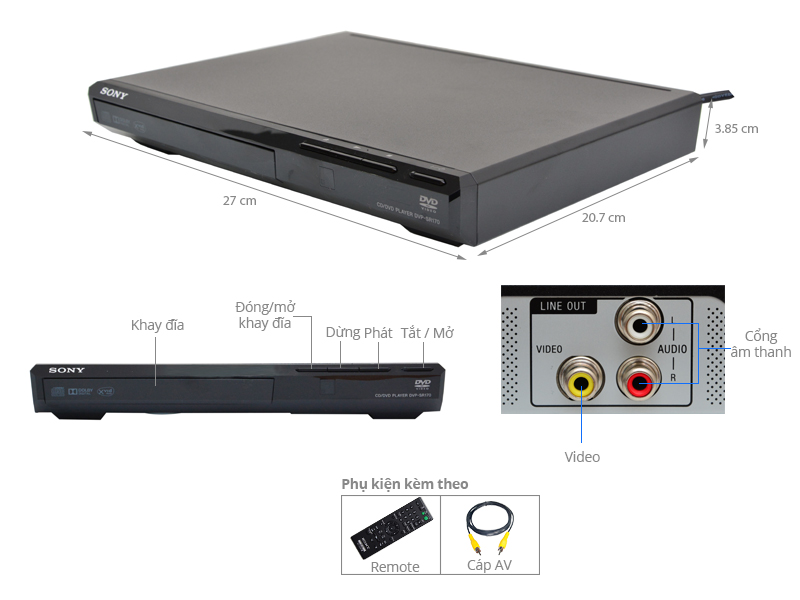 Thông số kỹ thuật DVD Sony DVP-SR170