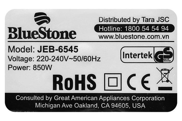 Máy ép trái cây BlueStone JEB-6545 Màu Vàng đồng