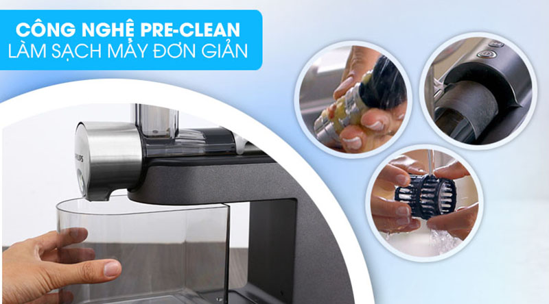 Dễ dàng chùi rửa pre - clean - Máy ép chậm Philips HR1897