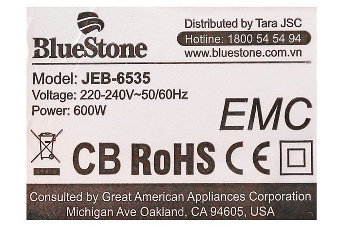 Máy ép trái cây BlueStone JEB 6535 Màu Đen