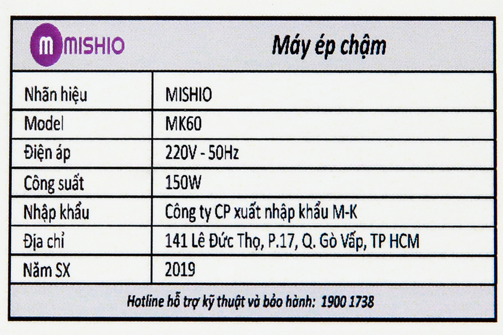 Siêu thị máy ép chậm Mishio MK60