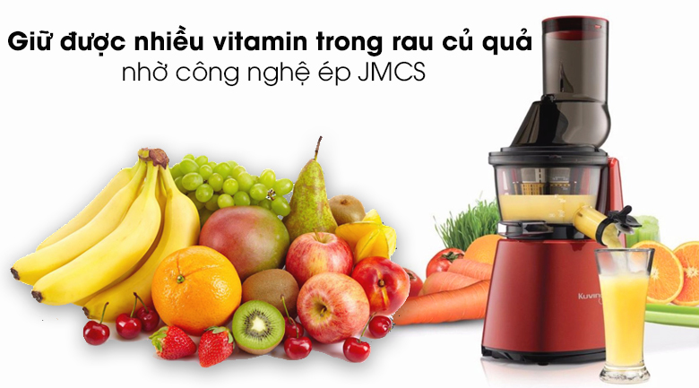 Máy ép chậm Kuvings C7000 đỏ - Giữ được hầu hết vitamin, enzym có trong rau củ quả nhờ công nghệ ép JMCS